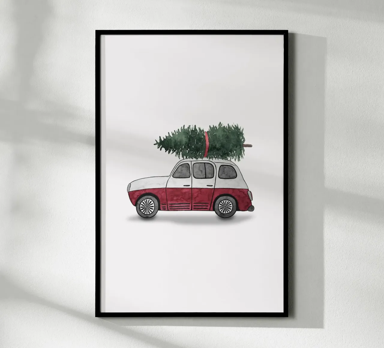 Red Christmas Car poster da karenmenzenbach