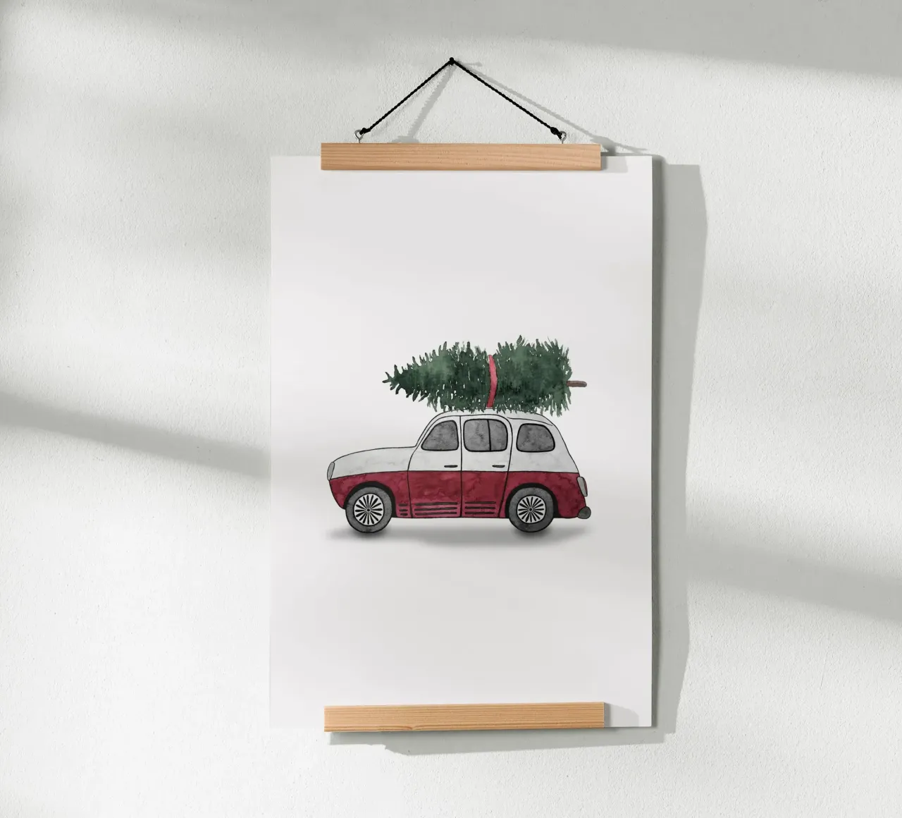 Red Christmas Car poster da karenmenzenbach