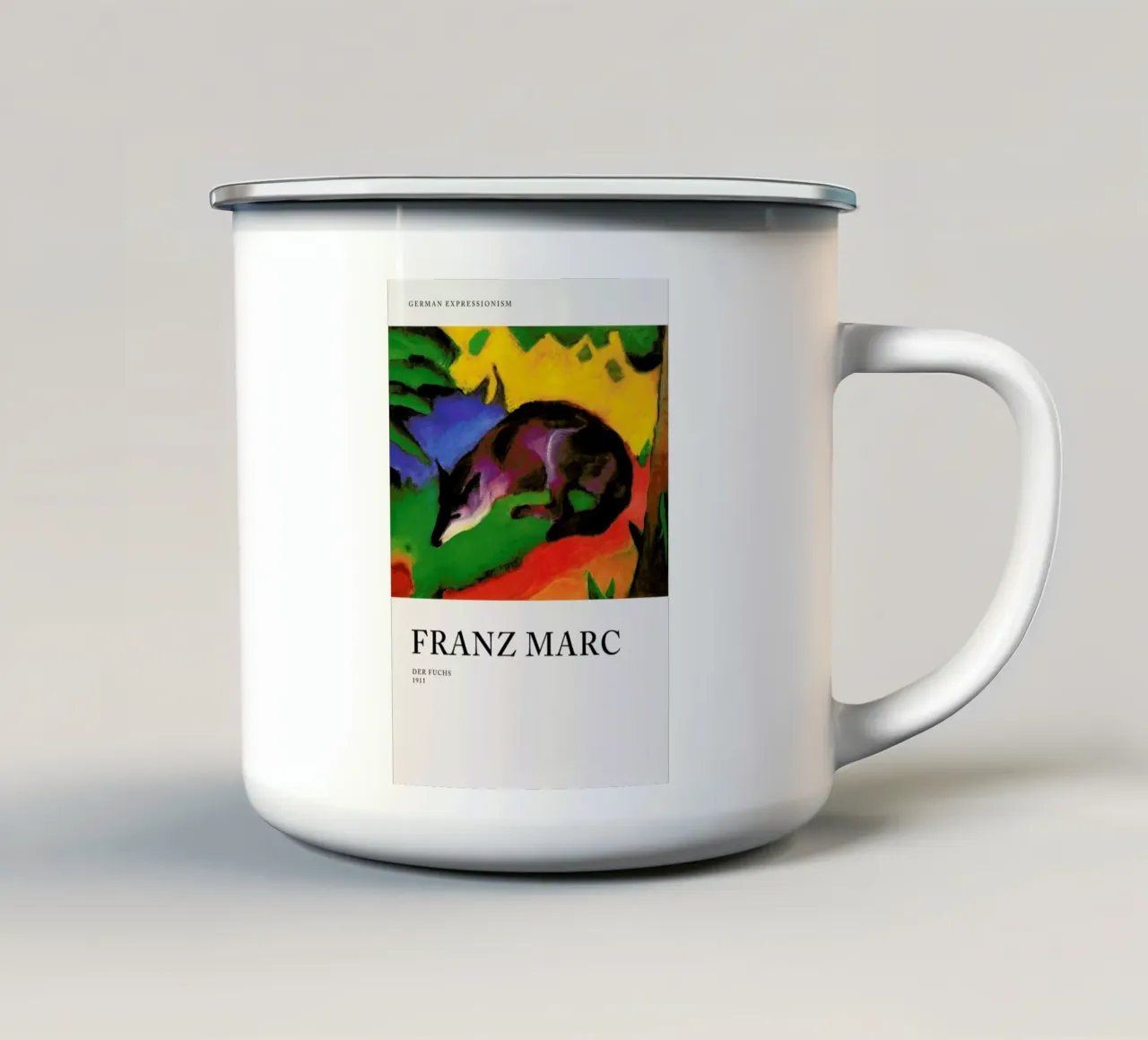 Marc - Der Fuchs tazza in smalto da Vintage by JUNIQE