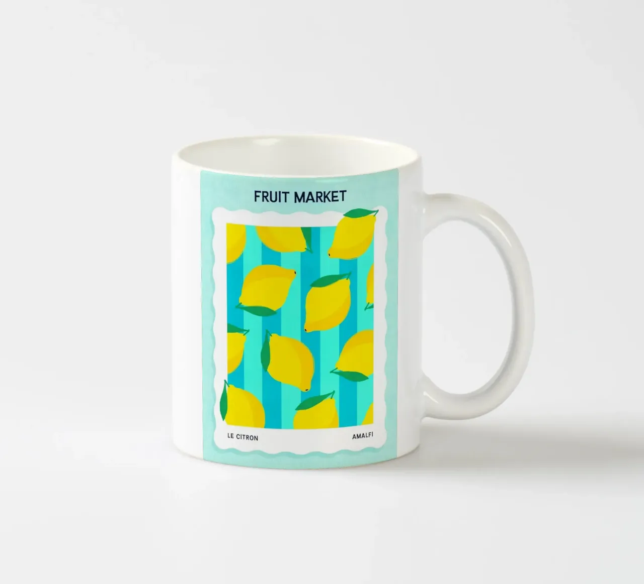 Limone - Poster per il mercato della frutta tazza in ceramica da Dominique Vari