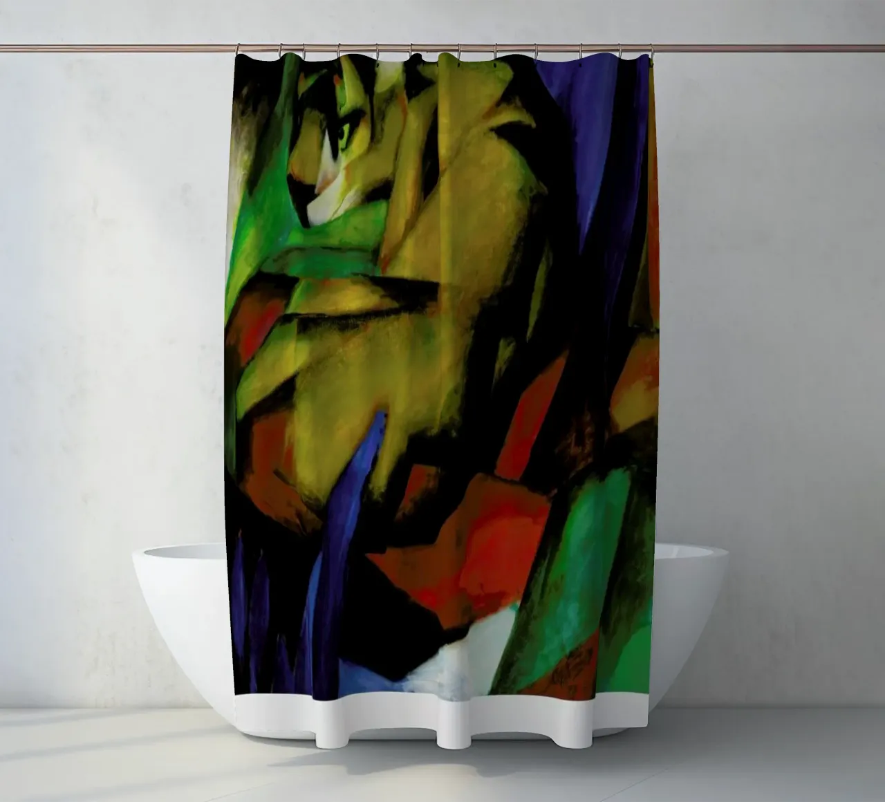 Marc - Der Tiger tenda da doccia da Vintage by JUNIQE