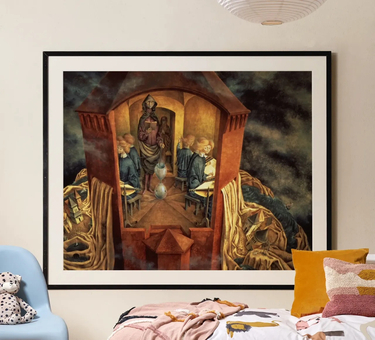 Remedios Varo Ricamare il mantello terrestre poster con telaio in plastica da Kunze Gallery