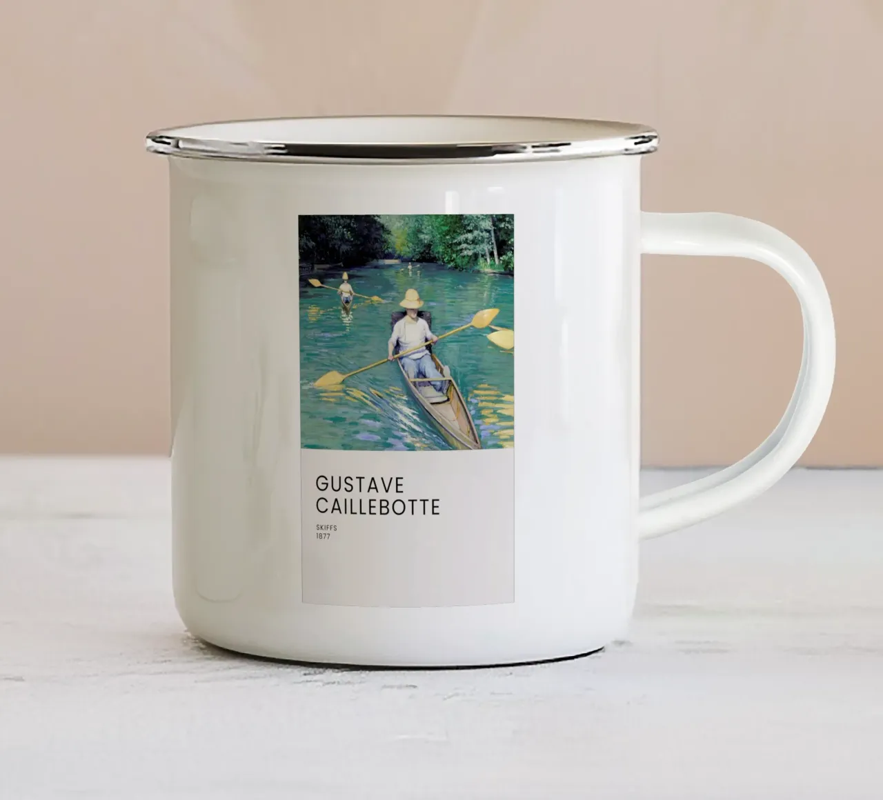 Caillebotte - Skiffs tazza in smalto da Vintage by JUNIQE