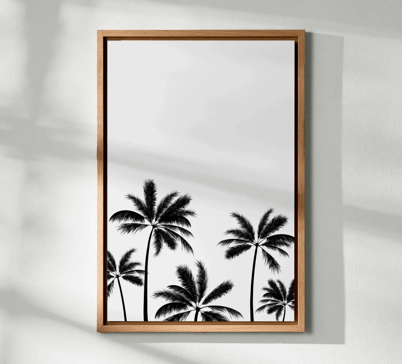 Monochrome Palmtrees tela con Cornice a cassetta da karenmenzenbach