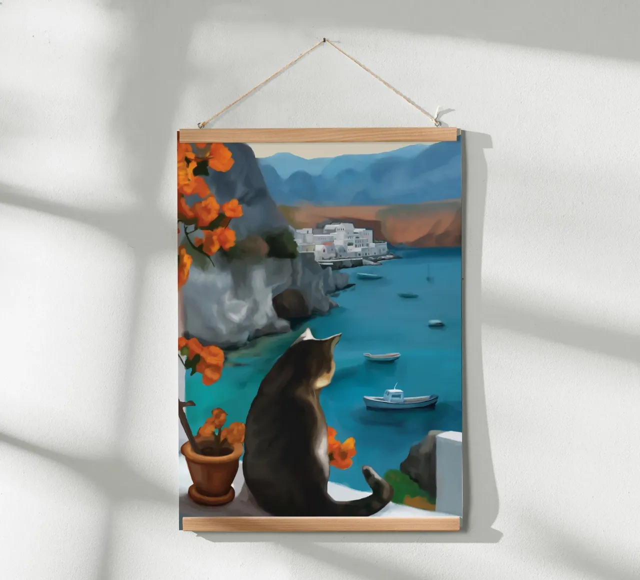 De mediterrane droom van een kat poster van Verse