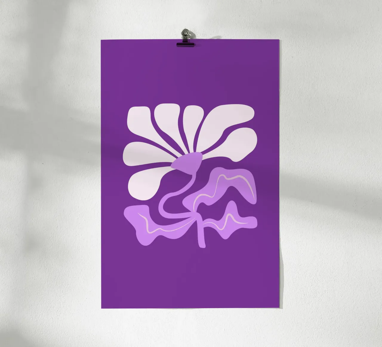 Bold Curvy Flower purple Hahnemühle von karenmenzenbach