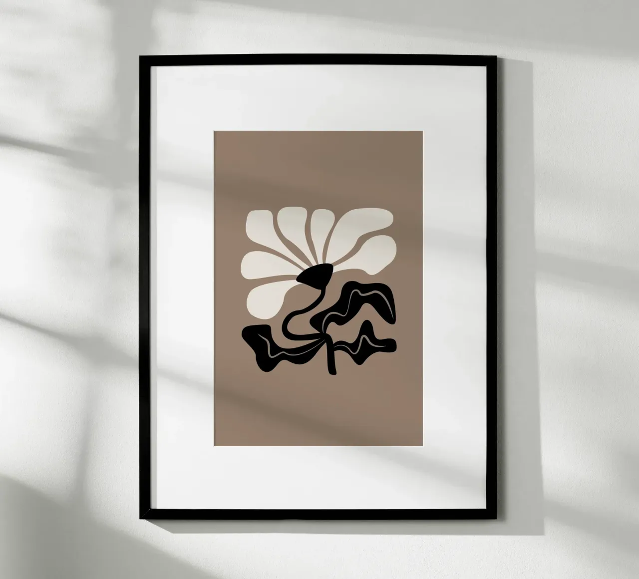Bold Curvy Flower brown poster by karenmenzenbach