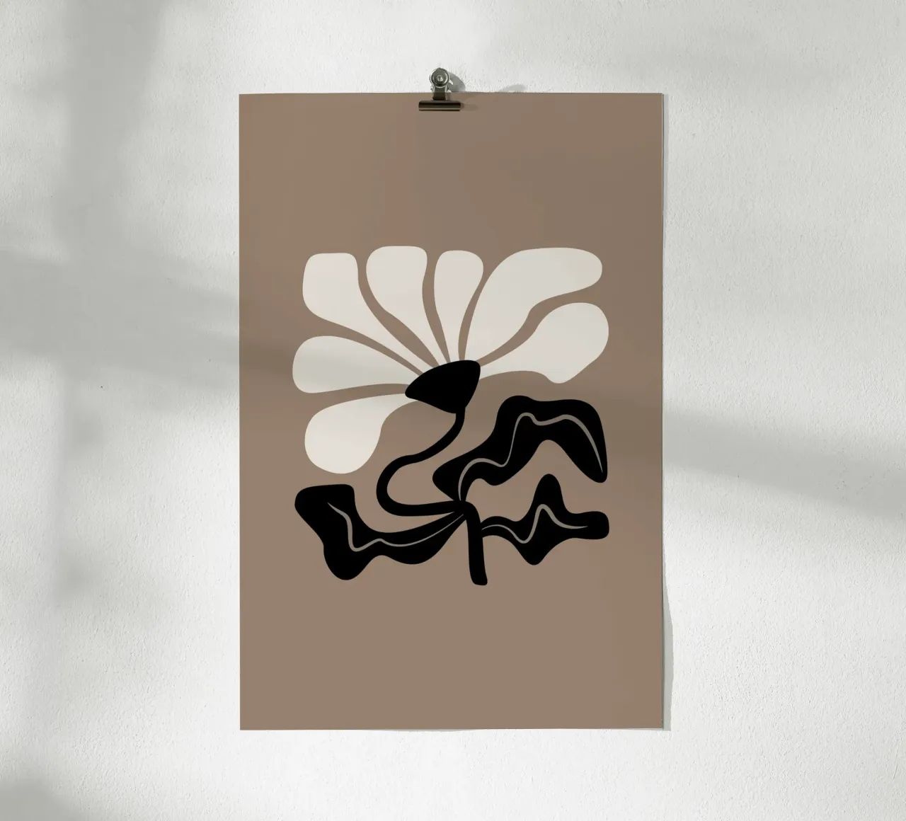 Bold Curvy Flower brown poster by karenmenzenbach