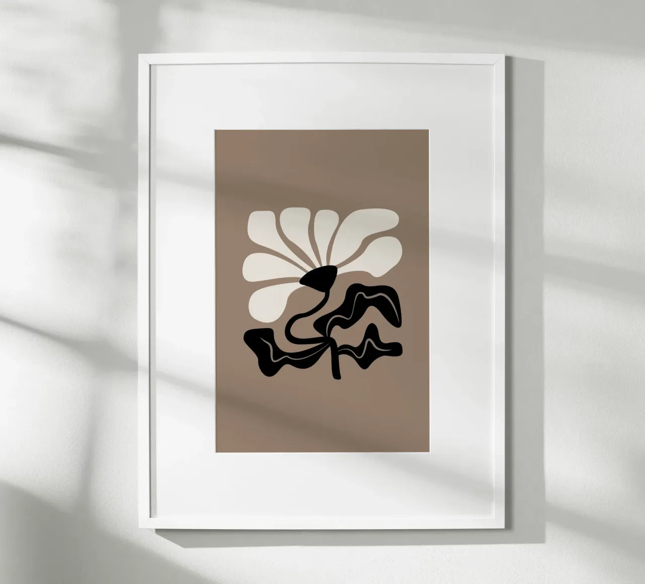 Bold Curvy Flower brown poster by karenmenzenbach