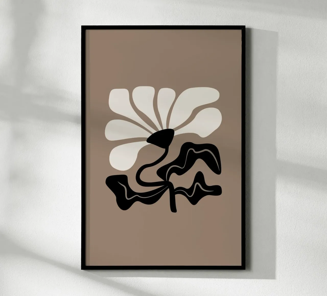 Bold Curvy Flower brown poster by karenmenzenbach