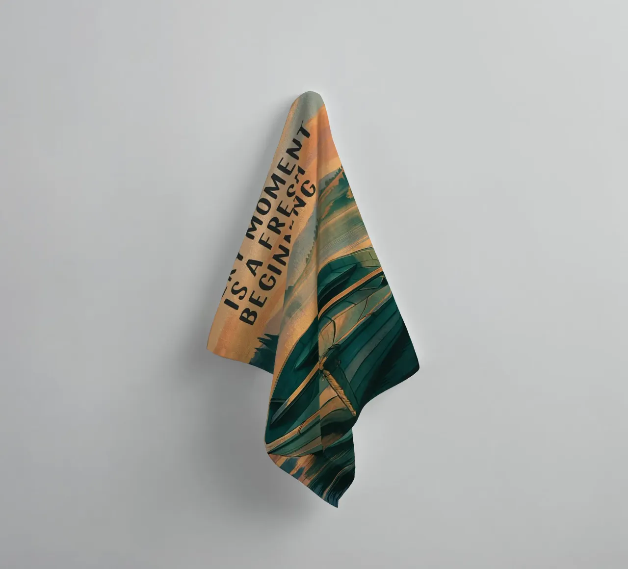 Serenità all'alba: Un nuovo inizio sul lago - Ispirazione asciugamano da bagno da inspirational quote