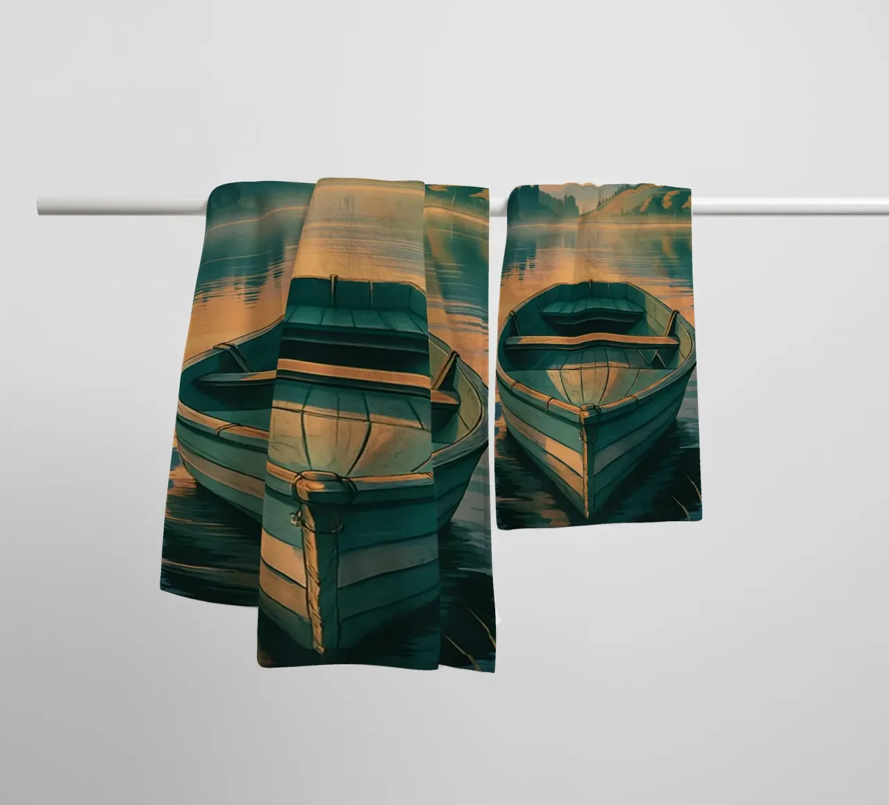 Serenità all'alba: Un nuovo inizio sul lago - Ispirazione asciugamano da bagno da inspirational quote