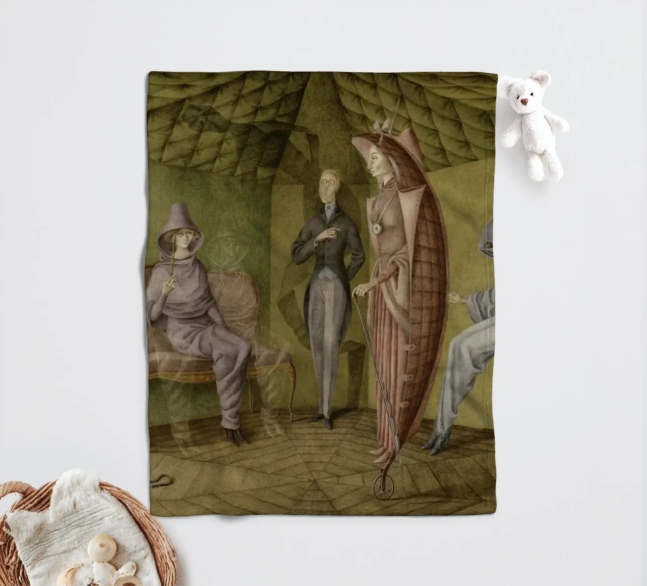 Remedios Varo Ladies' Suit fleece blanket by Kunze Gallery