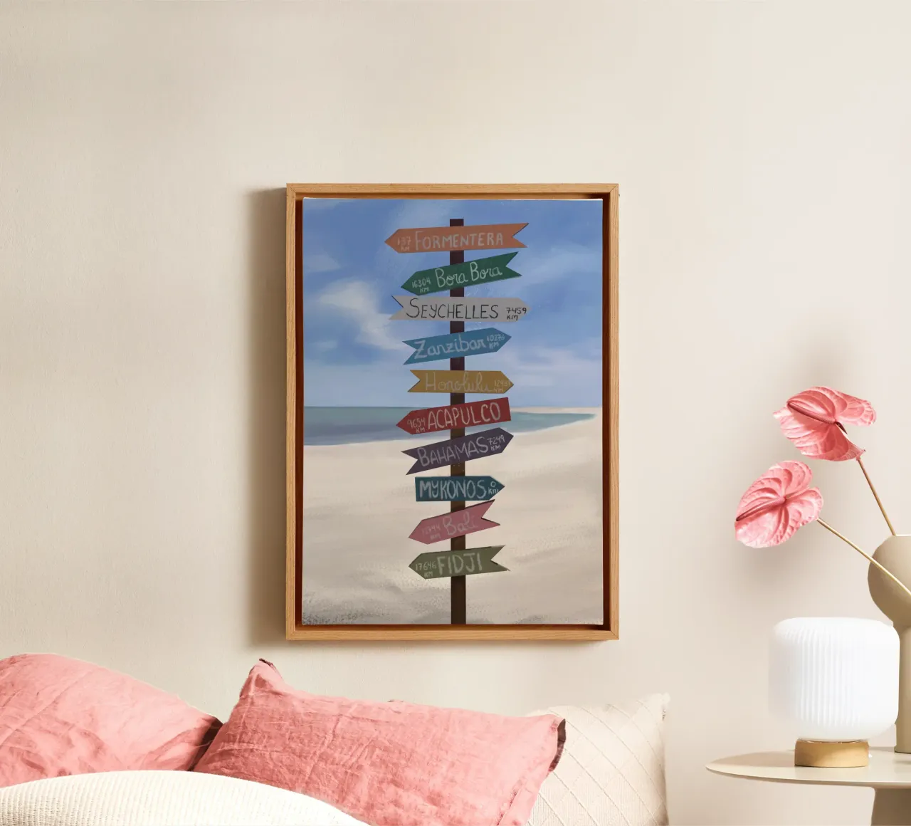 Avonturen in reislust canvas met Baklijst van Verse