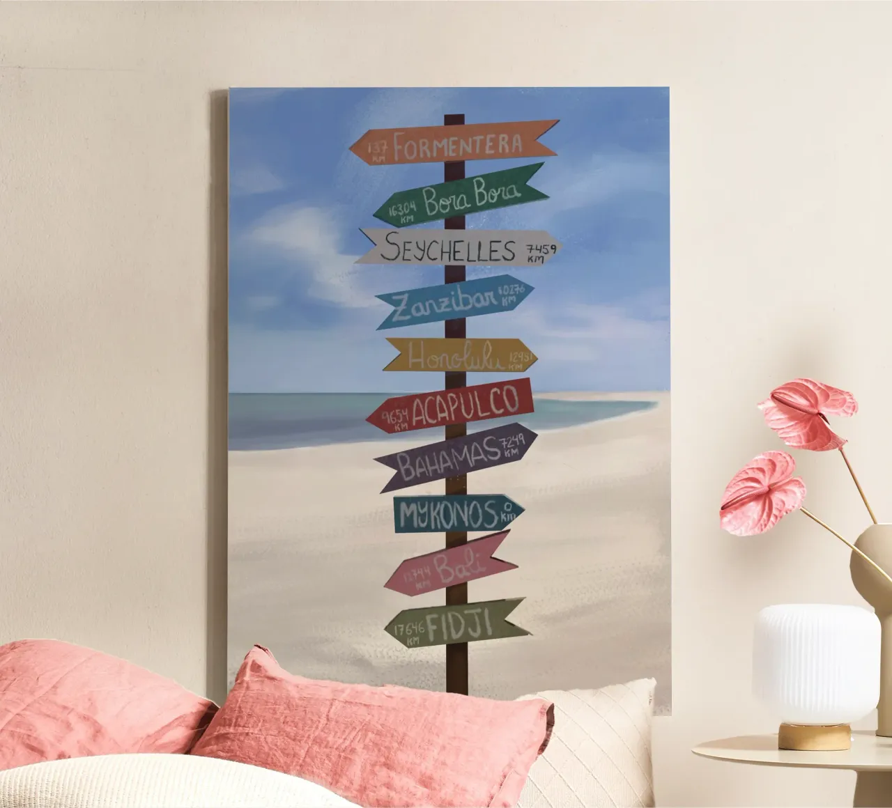 Avonturen in reislust canvas met Baklijst van Verse