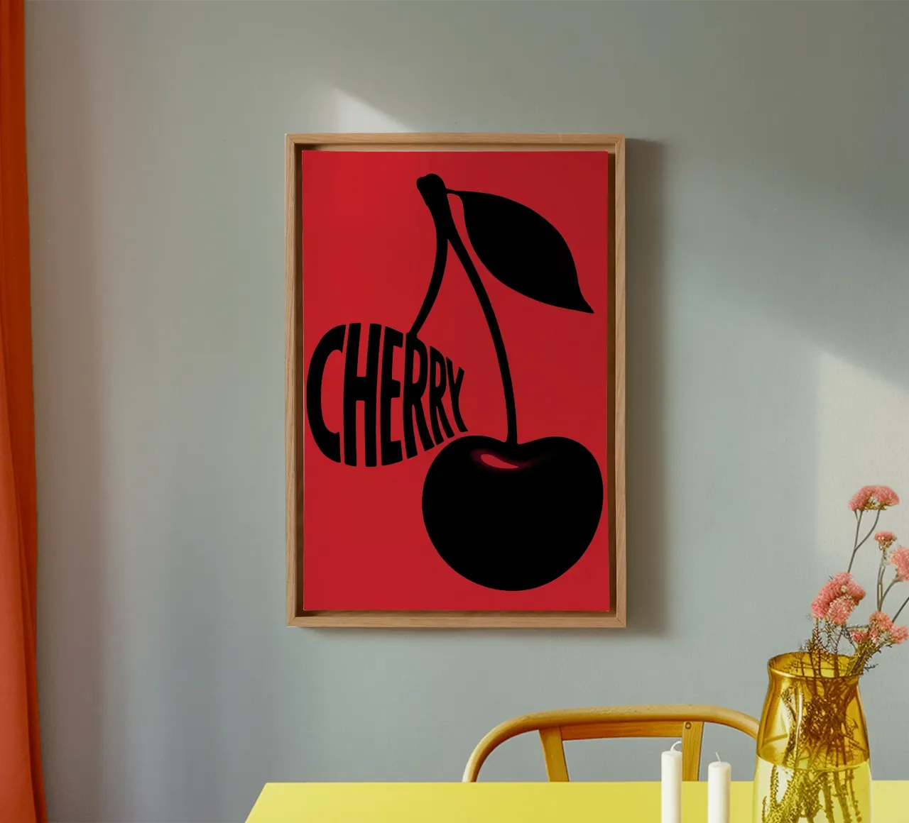 Retro Kers Typografie Kunstdruk canvas met Baklijst van inspirational quote
