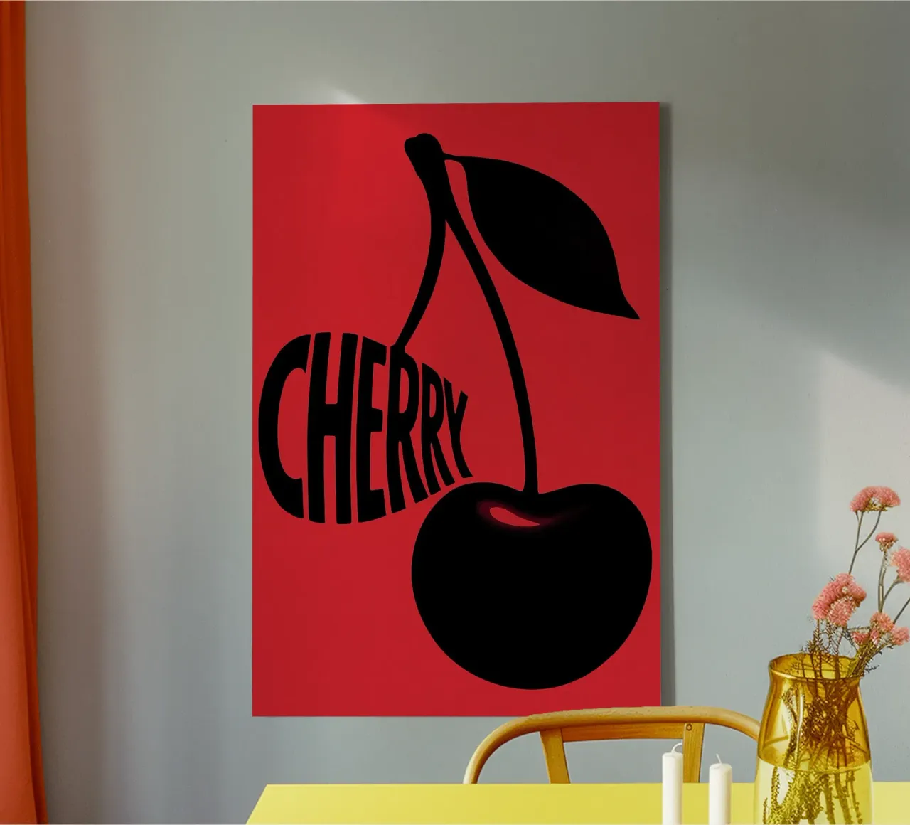 Retro Kers Typografie Kunstdruk canvas met Baklijst van inspirational quote