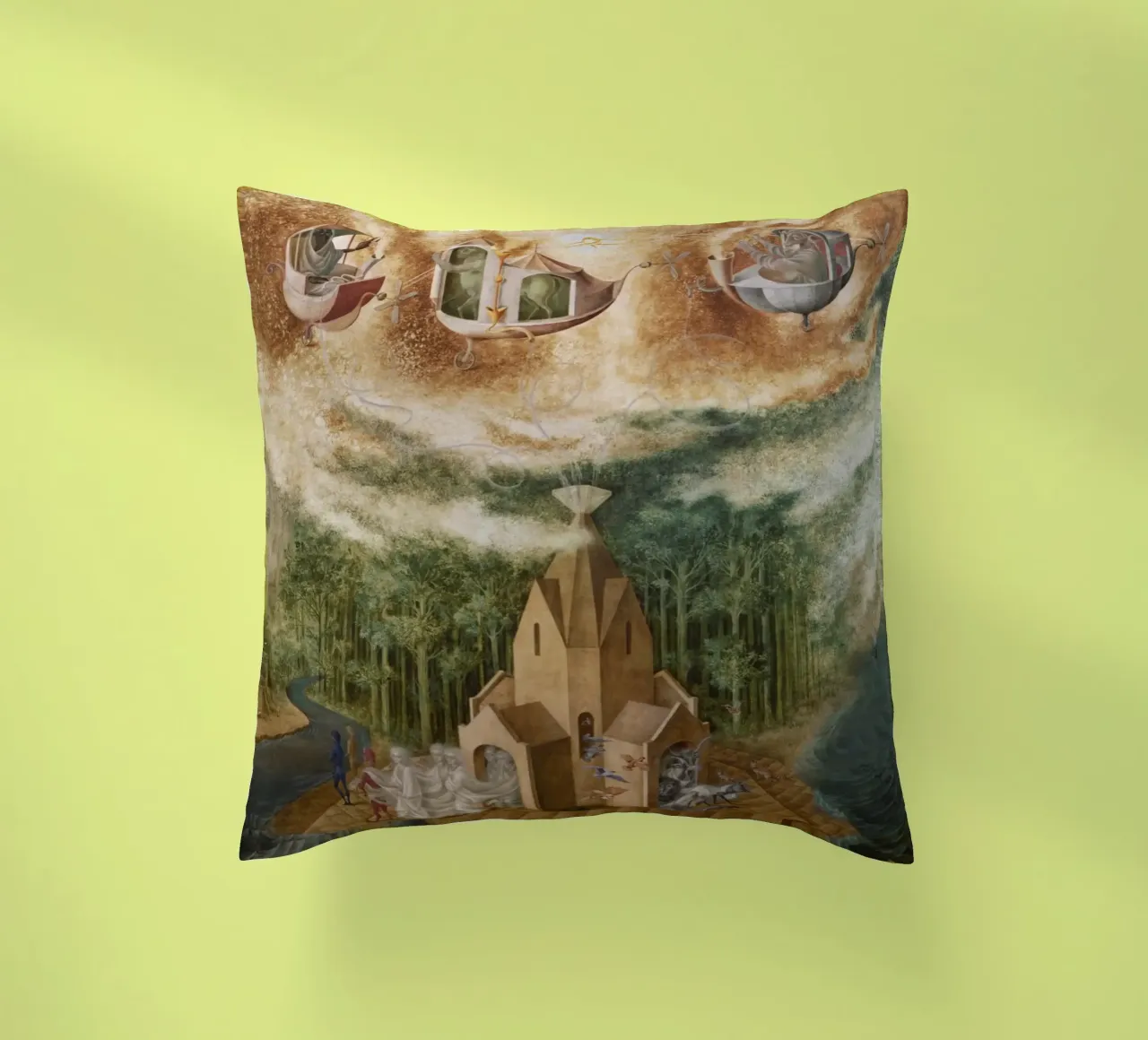 Remedios Varo Microcosmo (o determinismo) cuscino da Kunze Gallery