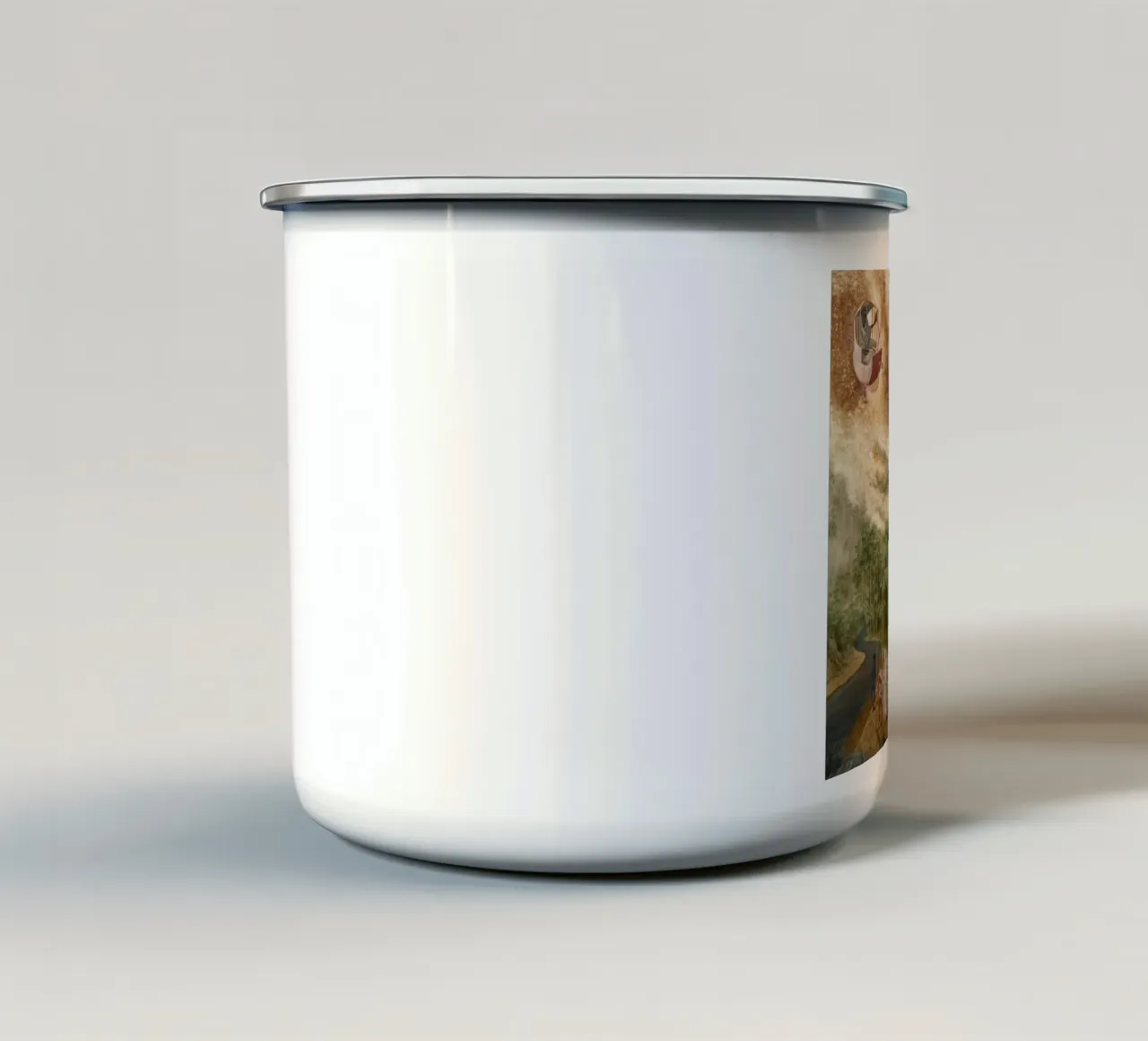 Remedios Varo Mikrokosmos (oder Determinismus) Emaille Tasse von Kunze Gallery