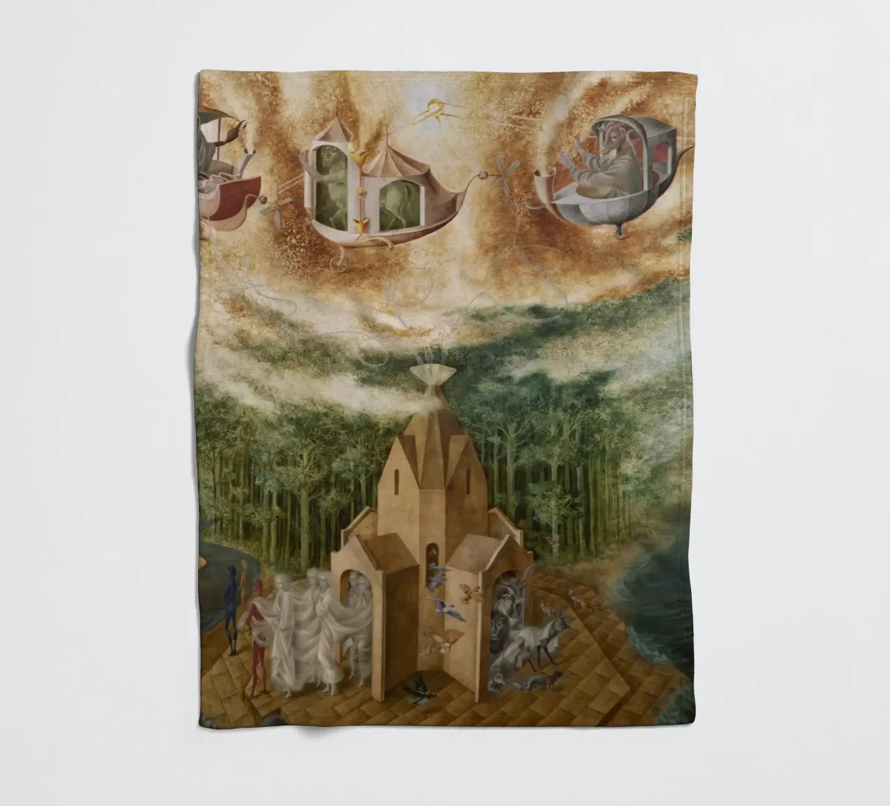 Remedios Varo Microcosmo (o determinismo) coperta in pile da Kunze Gallery