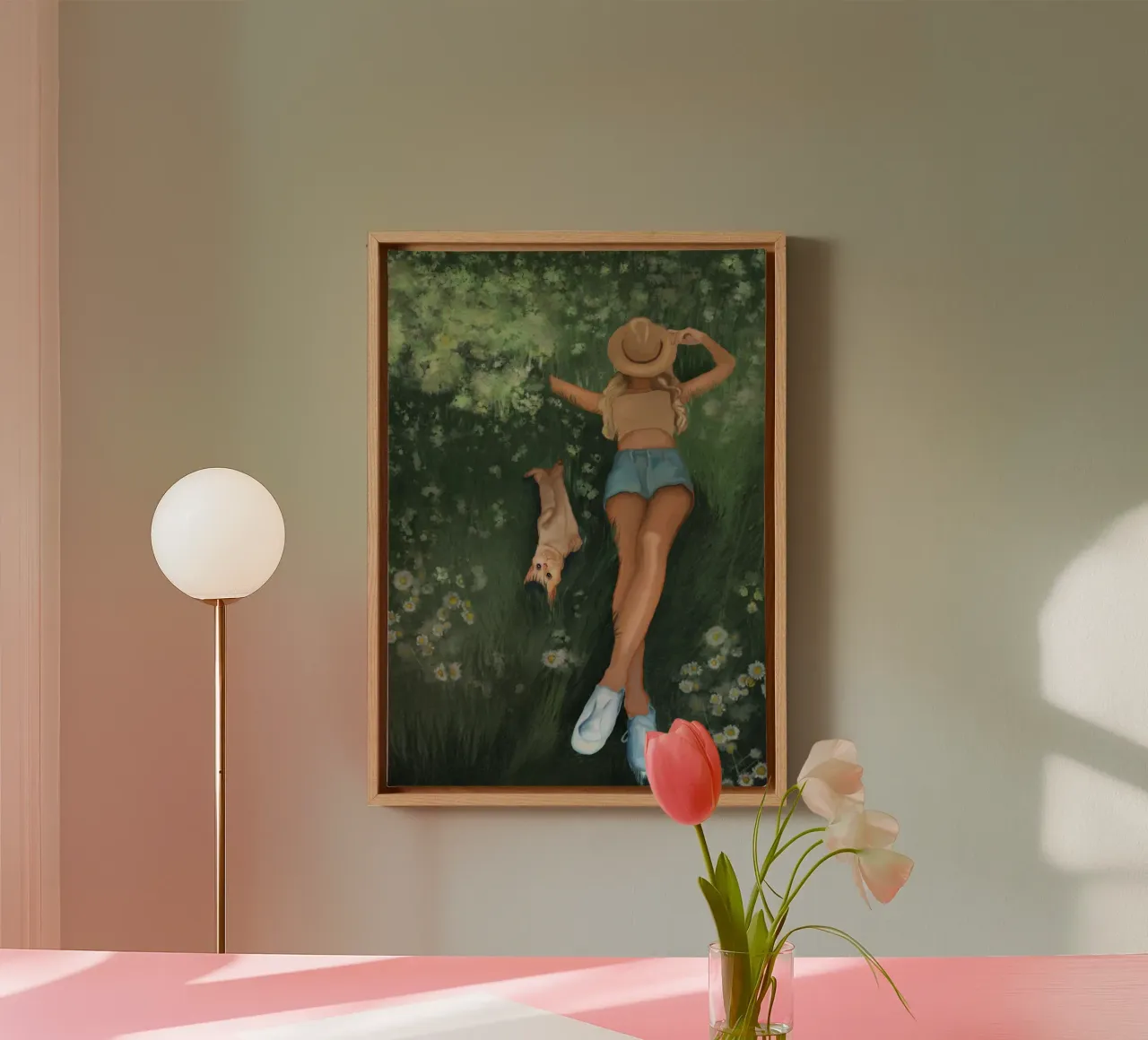 Pootjes en bloemblaadjes canvas met Baklijst van Verse