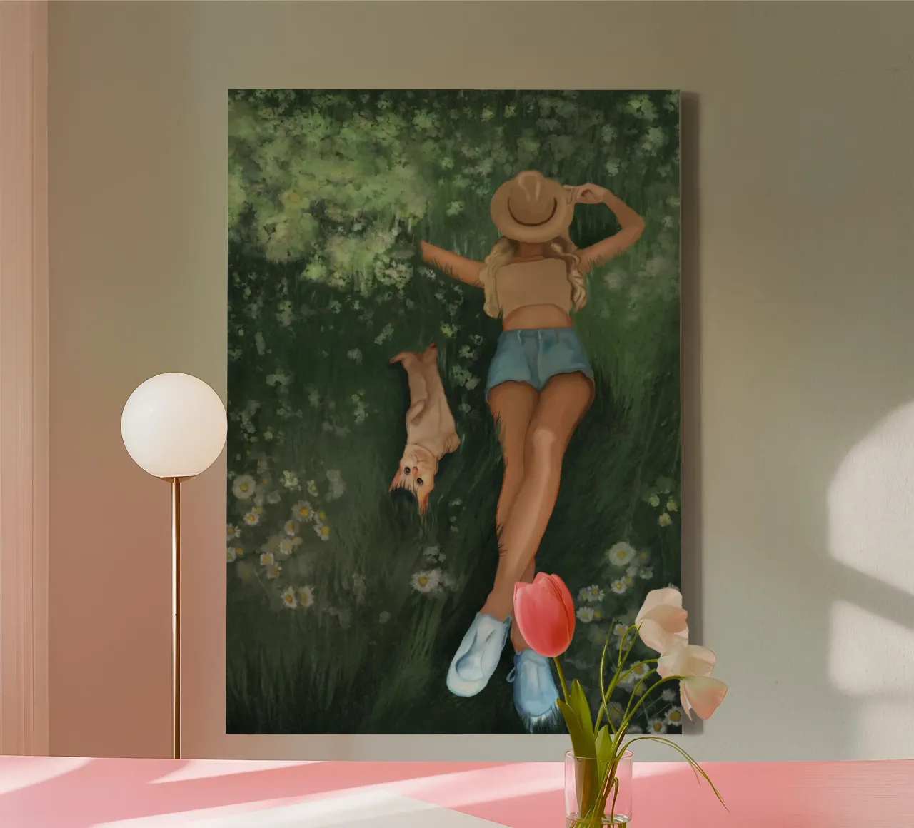 Pootjes en bloemblaadjes canvas met Baklijst van Verse