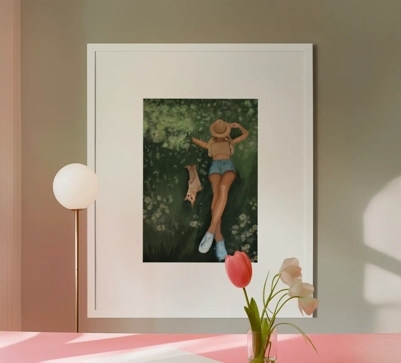 Zampe e petali poster con telaio in alluminio da Verse