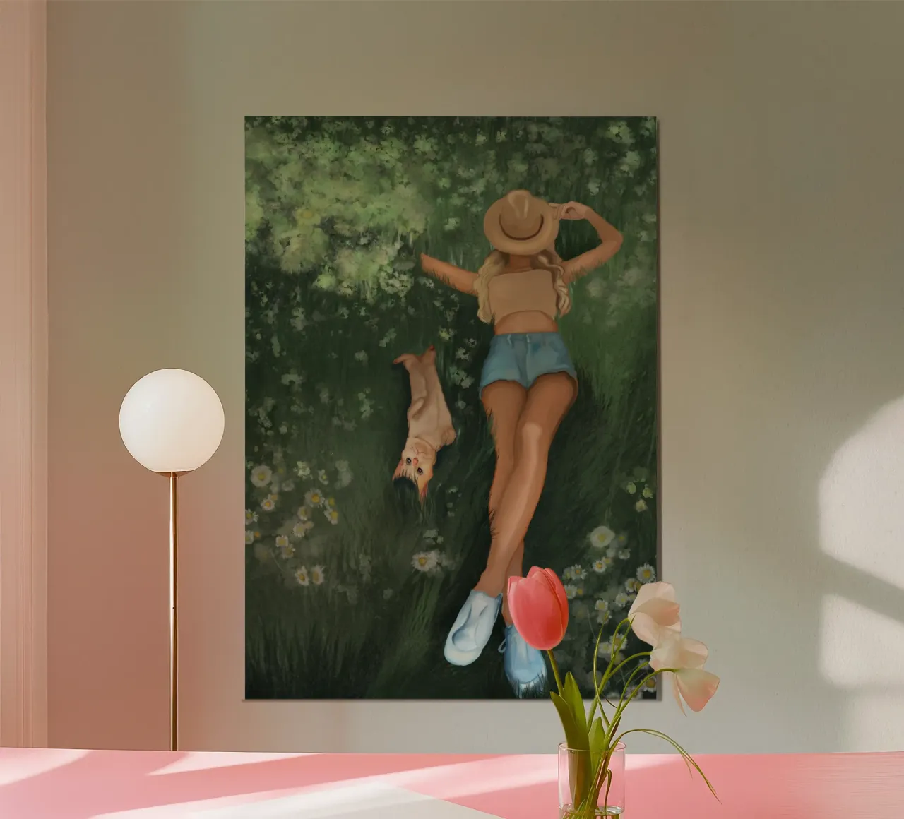 Zampe e petali poster con telaio in alluminio da Verse