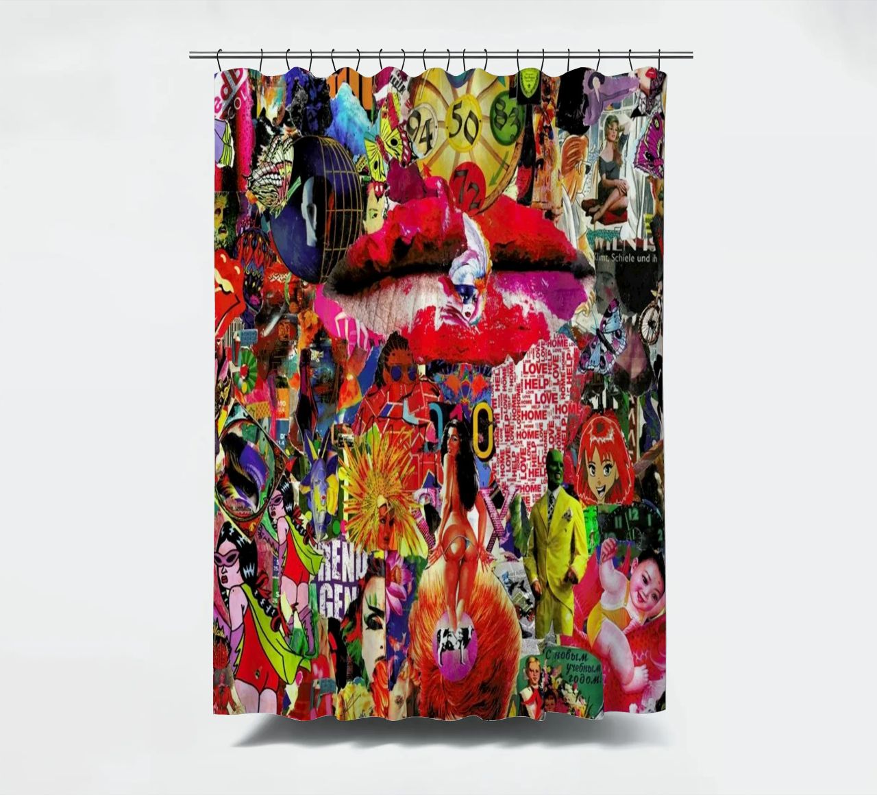 Kiss, 2010 shower curtain by Gothans Papierwelten