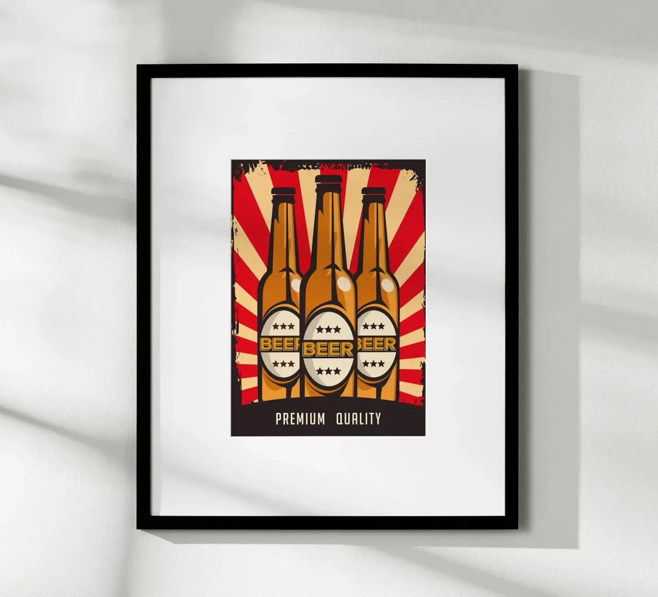 Opere d'arte di qualità premium per la birra poster con telaio in plastica da Jodie Art