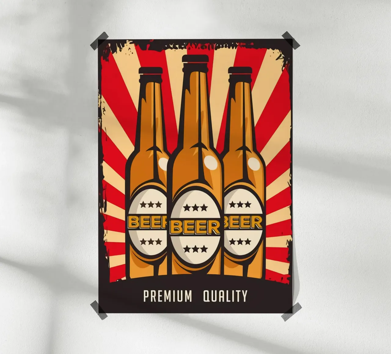 Opere d'arte di qualità premium per la birra poster con telaio in plastica da Jodie Art