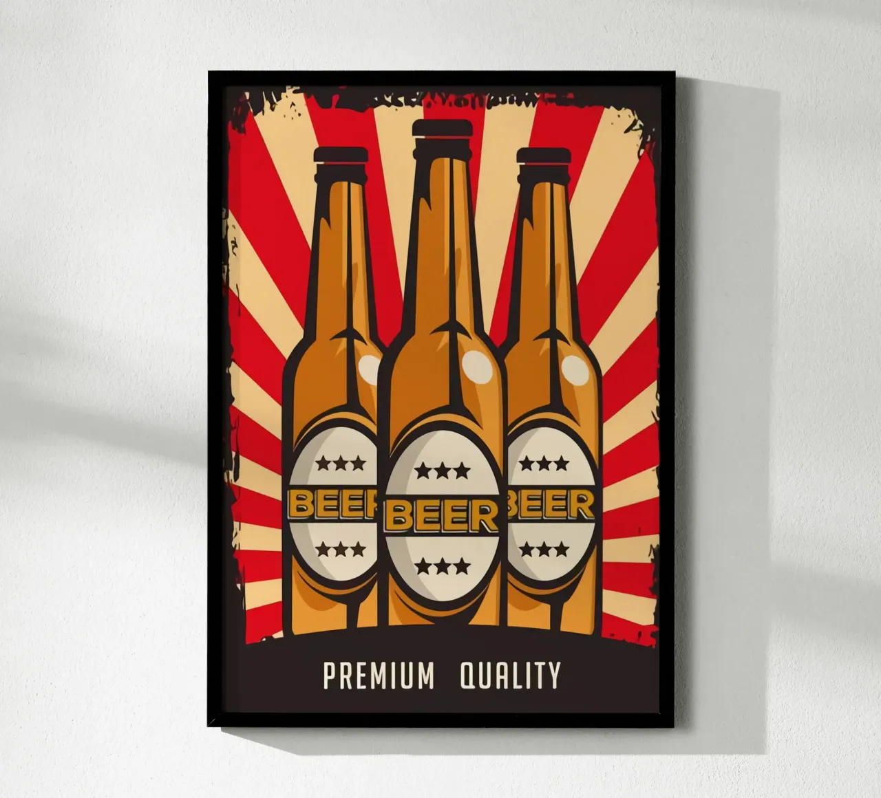 Opere d'arte di qualità premium per la birra poster con telaio in plastica da Jodie Art