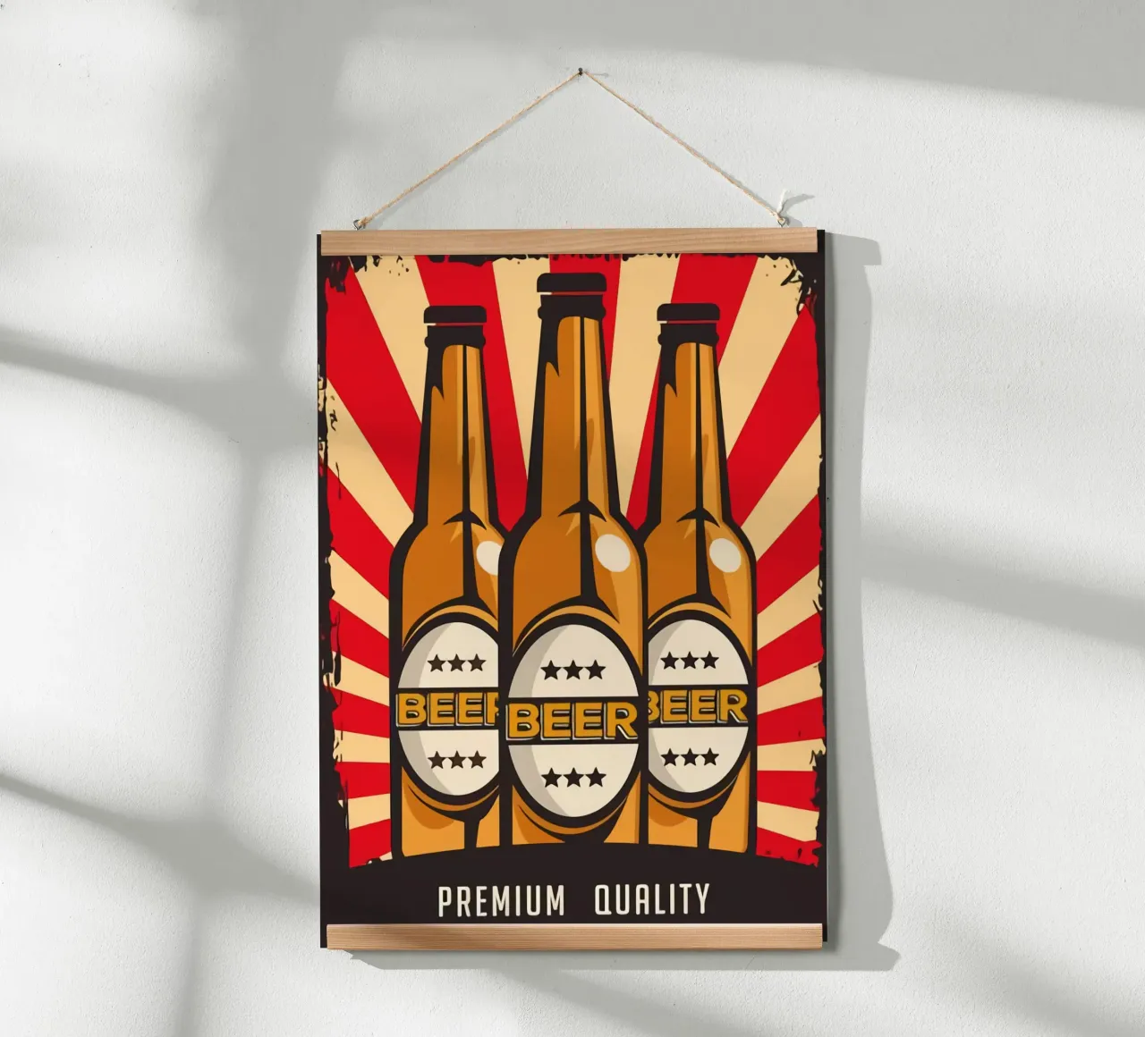 Opere d'arte di qualità premium per la birra poster con telaio in plastica da Jodie Art