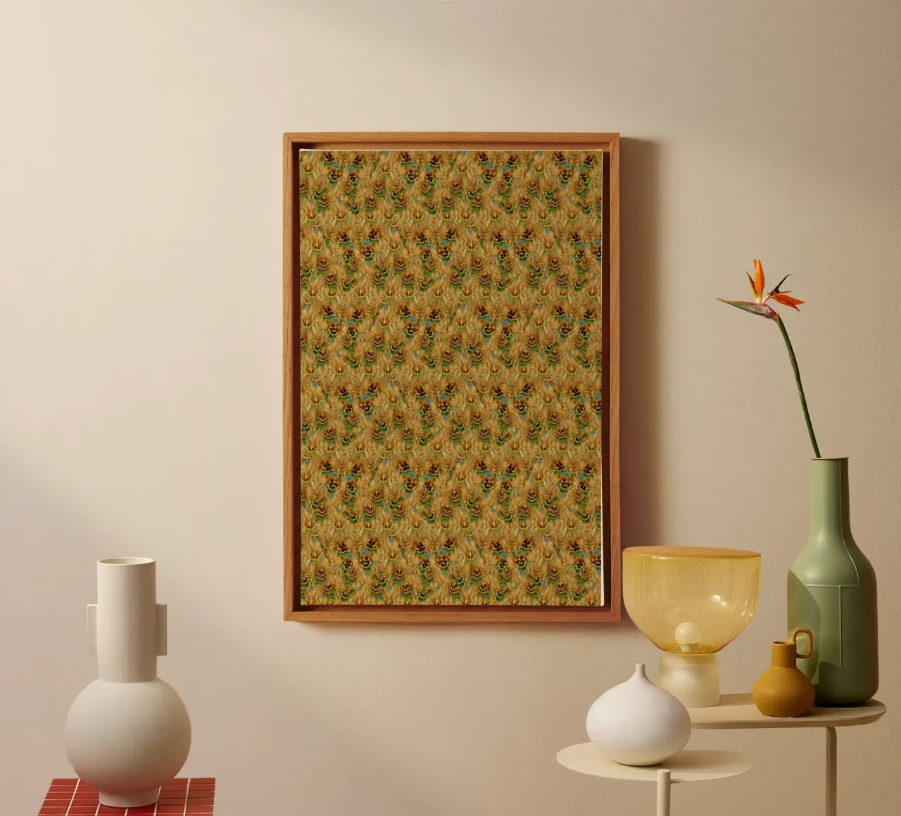 Fluffy Feathers tela con Cornice a cassetta da Curious Collections by Marielle Leenders