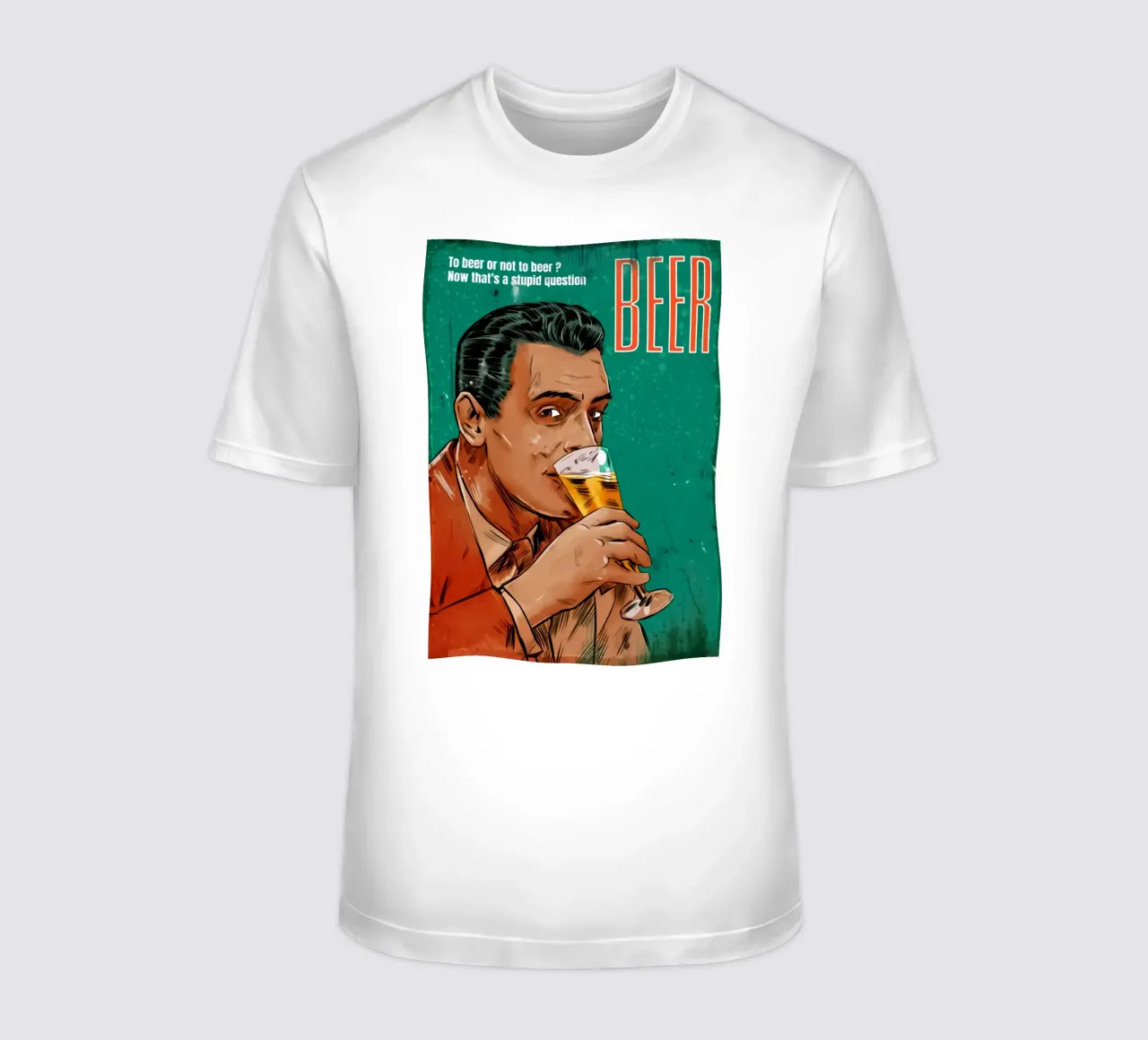 Un uomo rappresenta un ritratto di birra t-shirt da Jodie Art