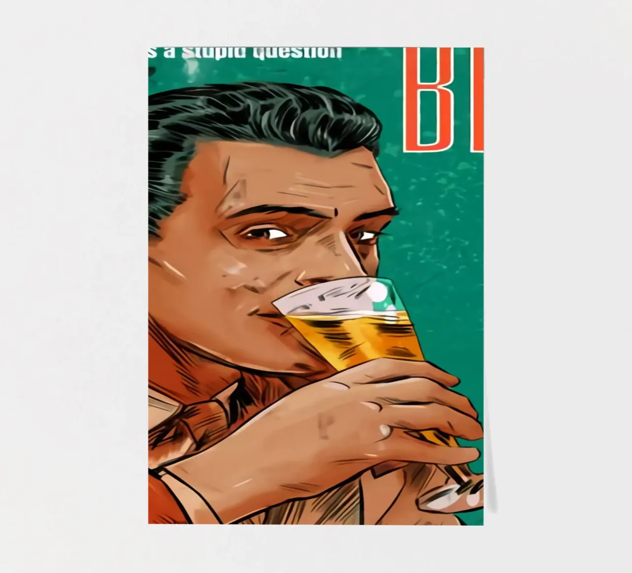 A Man Represent A Beer Portrait sticker sheet by Jodie Art