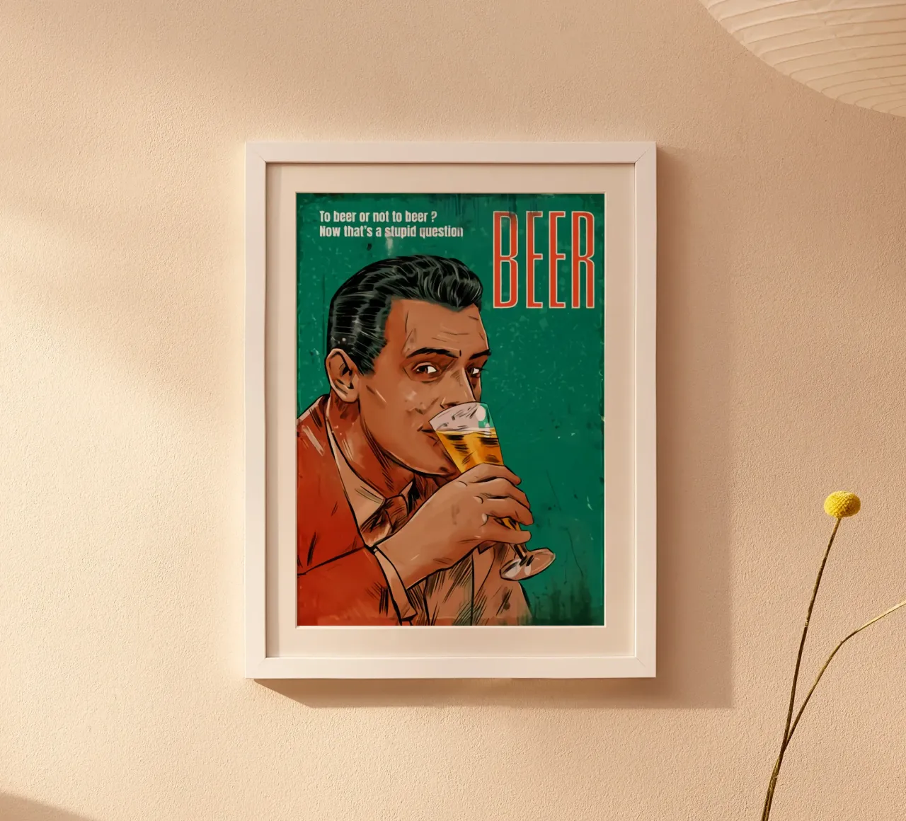 Un uomo rappresenta un ritratto di birra carta hahnemühle da Jodie Art