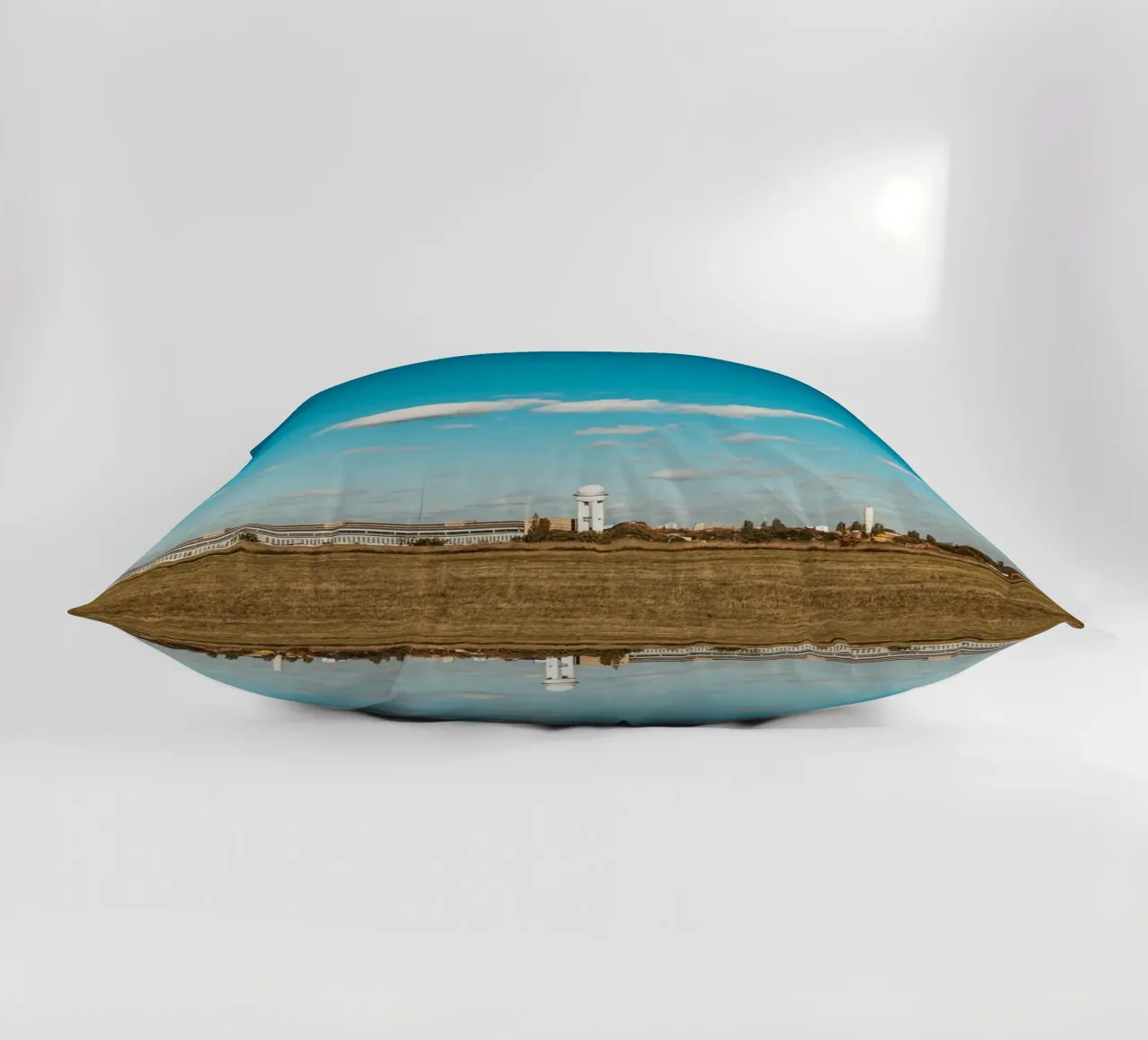 Tempelhofer Feld in Berlin with television tower in the background decorative cushion by Bold and Retro