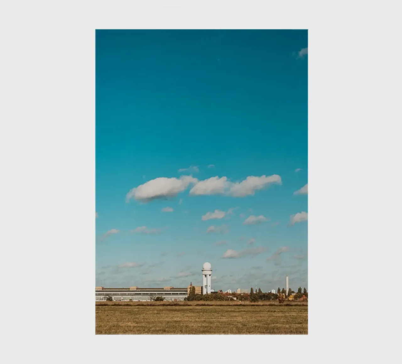 Tempelhofer Feld in Berlin with television tower in the background notebook by Bold and Retro