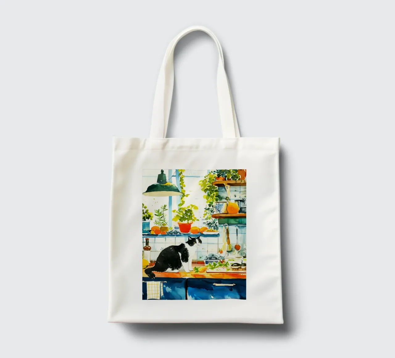 Gatto in cucina borsa in juta da Justyna Jaszke JBJart