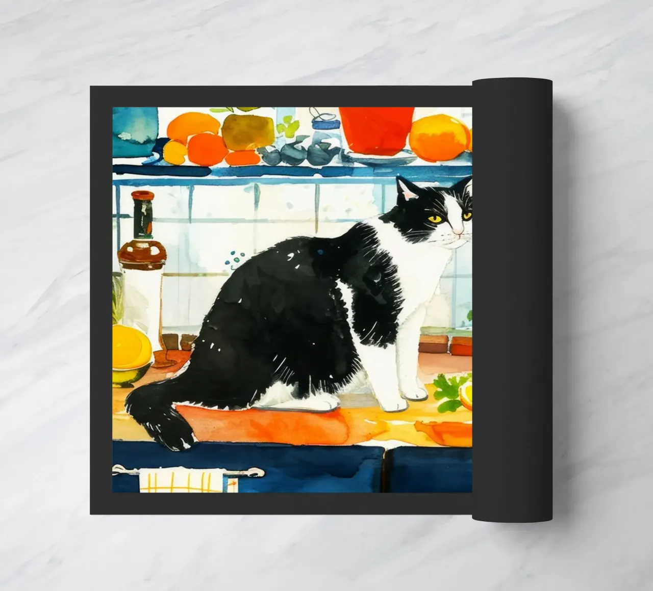 Gatto in cucina zerbino da Justyna Jaszke JBJart