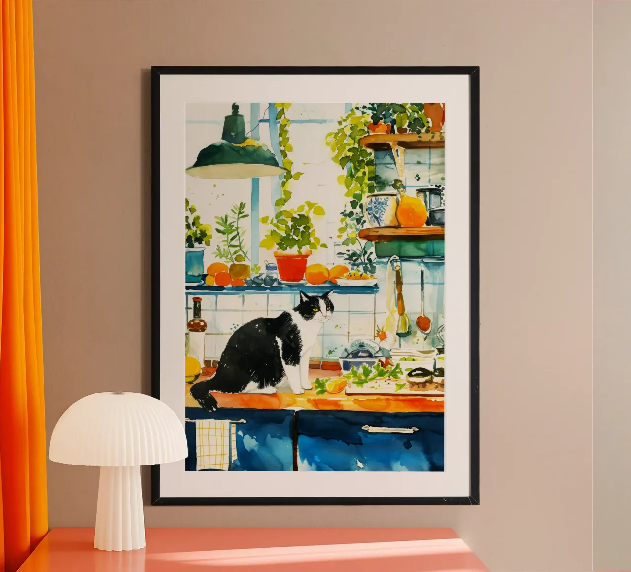 Gatto in cucina carta hahnemühle da Justyna Jaszke JBJart