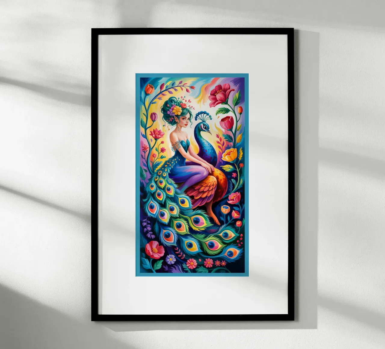 Flower Women Beauty poster con telaio in alluminio da Jeff Studio
