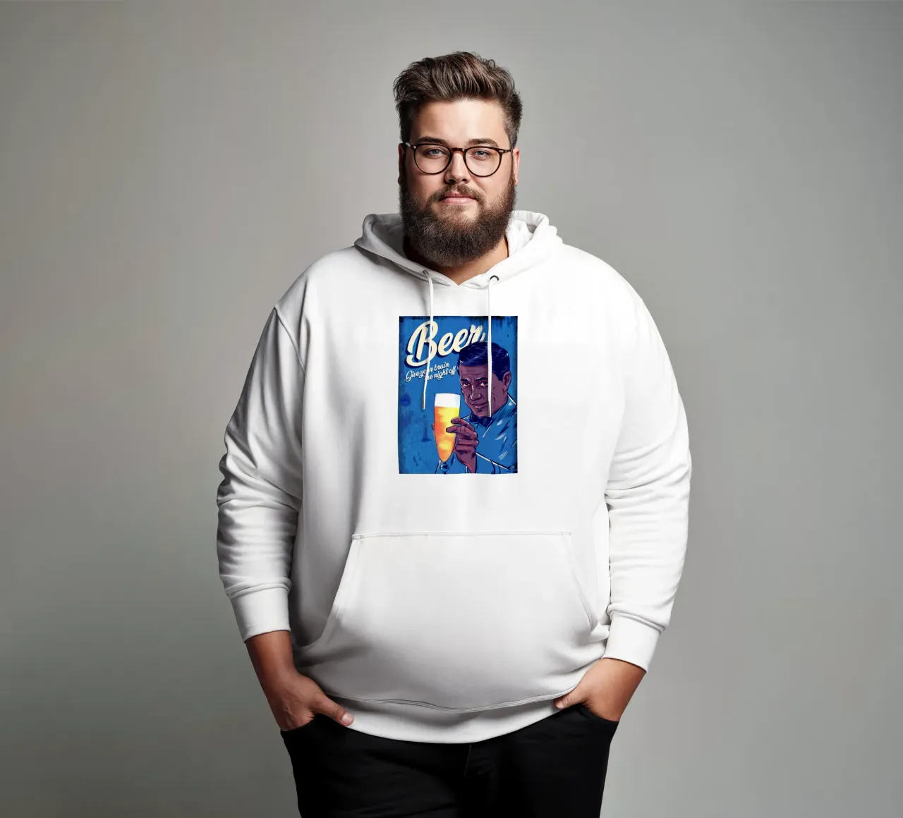 La migliore serata con una birra felpa con cappuccio da Jodie Art