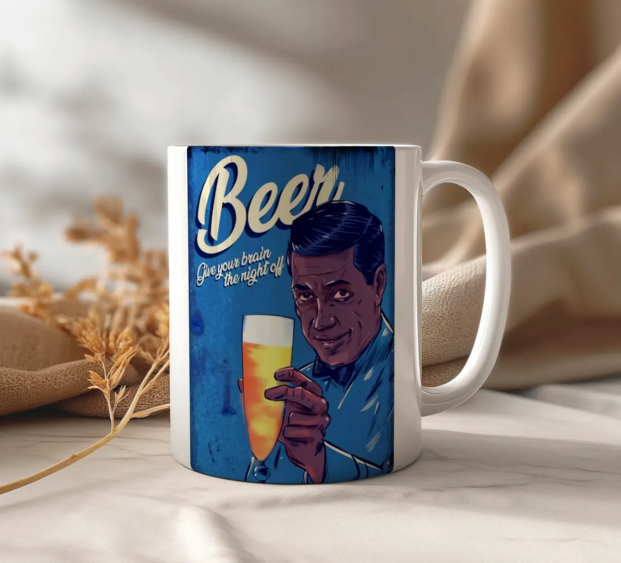 La migliore serata con una birra tazza in ceramica da Jodie Art