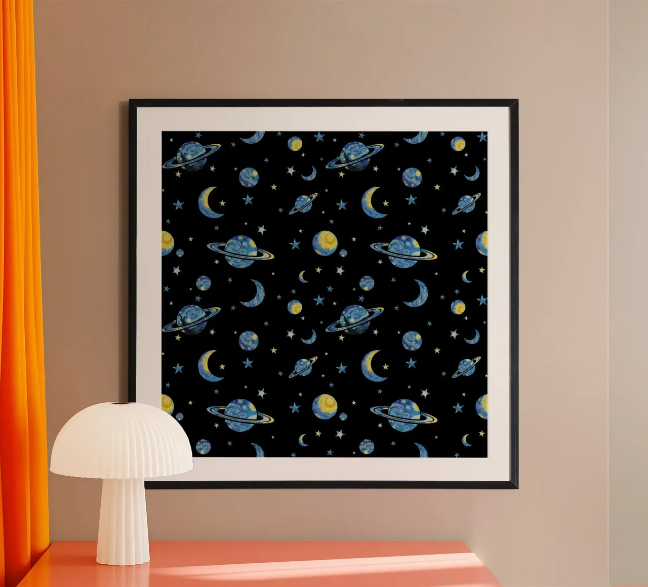 Starry Sky poster with aluminum frame by Vivi Nicolin