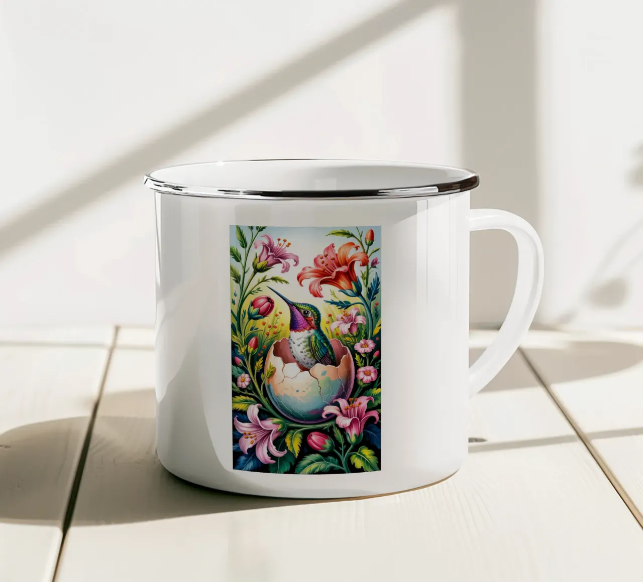 Flower Bird tazza in smalto da Jeff Studio