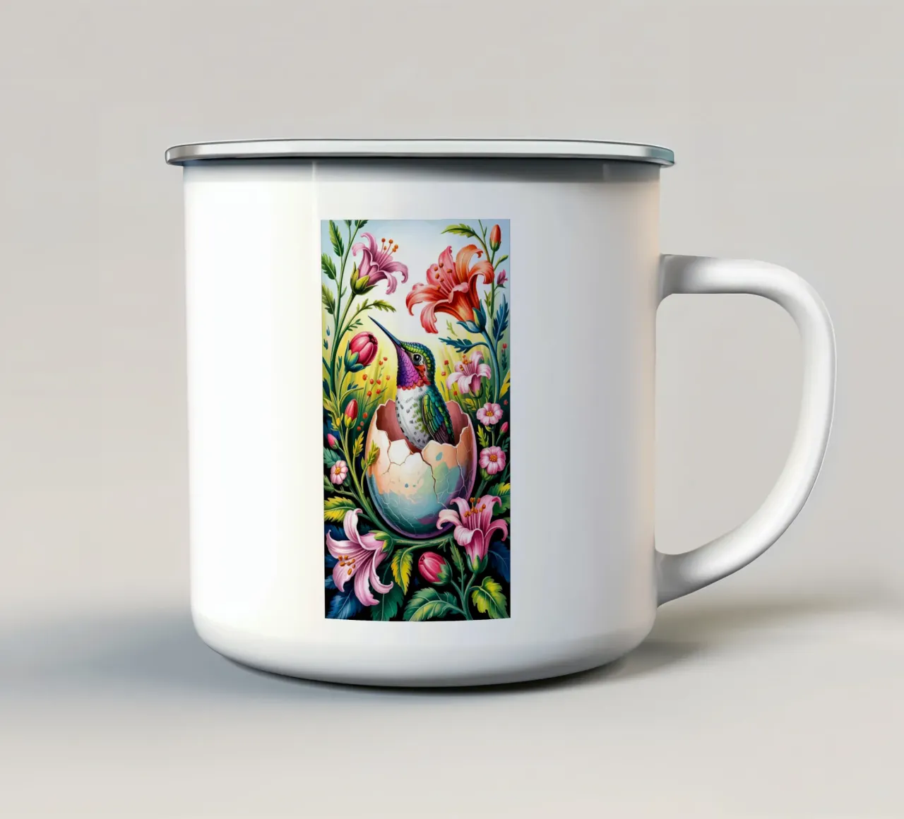 Flower Bird tazza in smalto da Jeff Studio