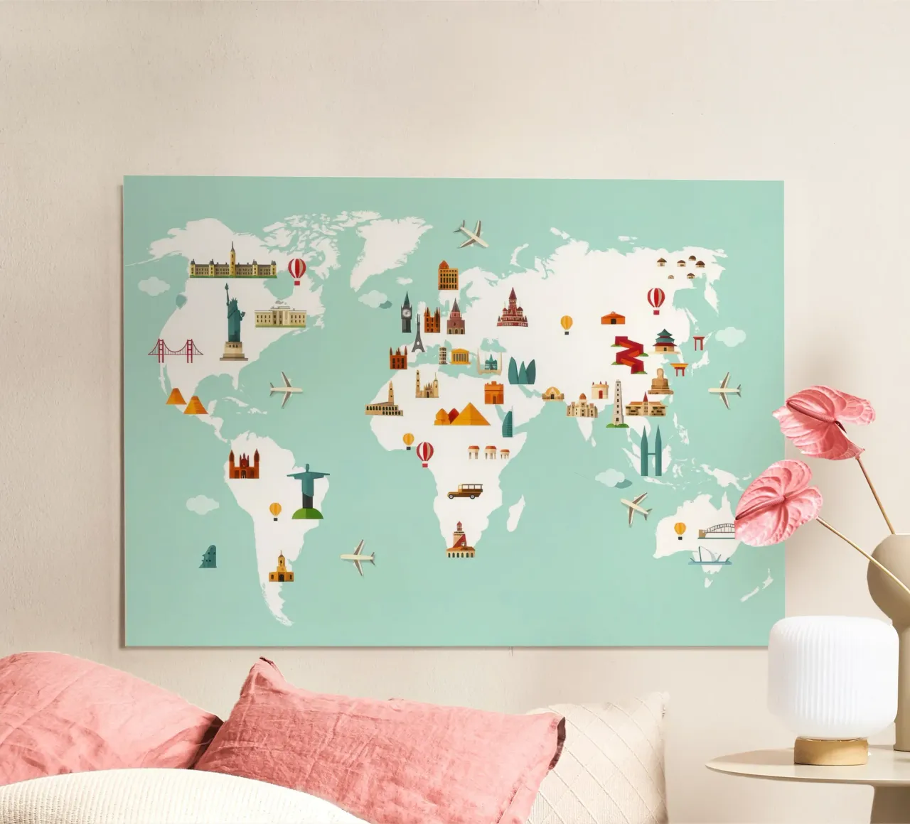 World Map of Wonders carta hahnemühle da Attaboy Dsgn