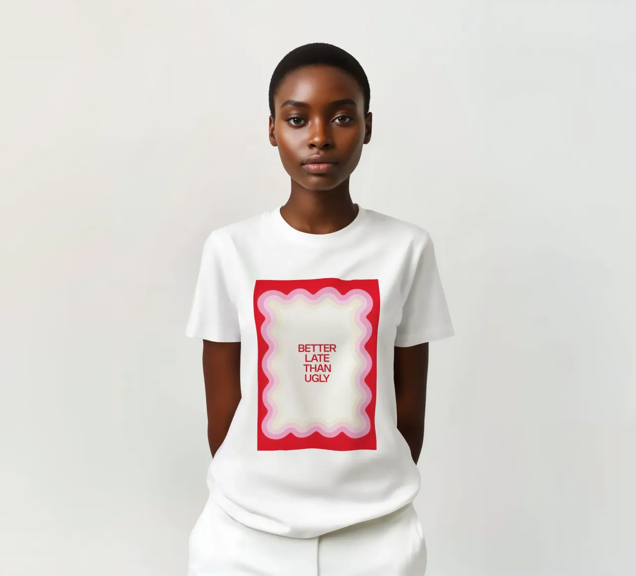Better Late Than Ugly t-shirt da Attaboy Dsgn